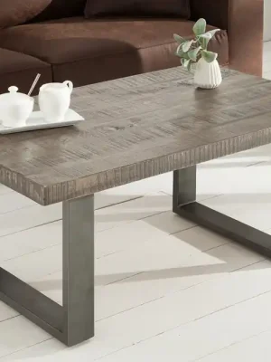 Moderní konferenční stolek z masivu Iron Craft Mango šedý 100cm Nakupujte Hned