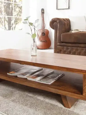 Designový konferenční stolek z masivu Retro Sheesham 110cm Super Cena