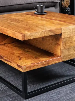 Designový konferenční stolek z masivu Giant Sheesham 60cm Vysoce Kvalitní