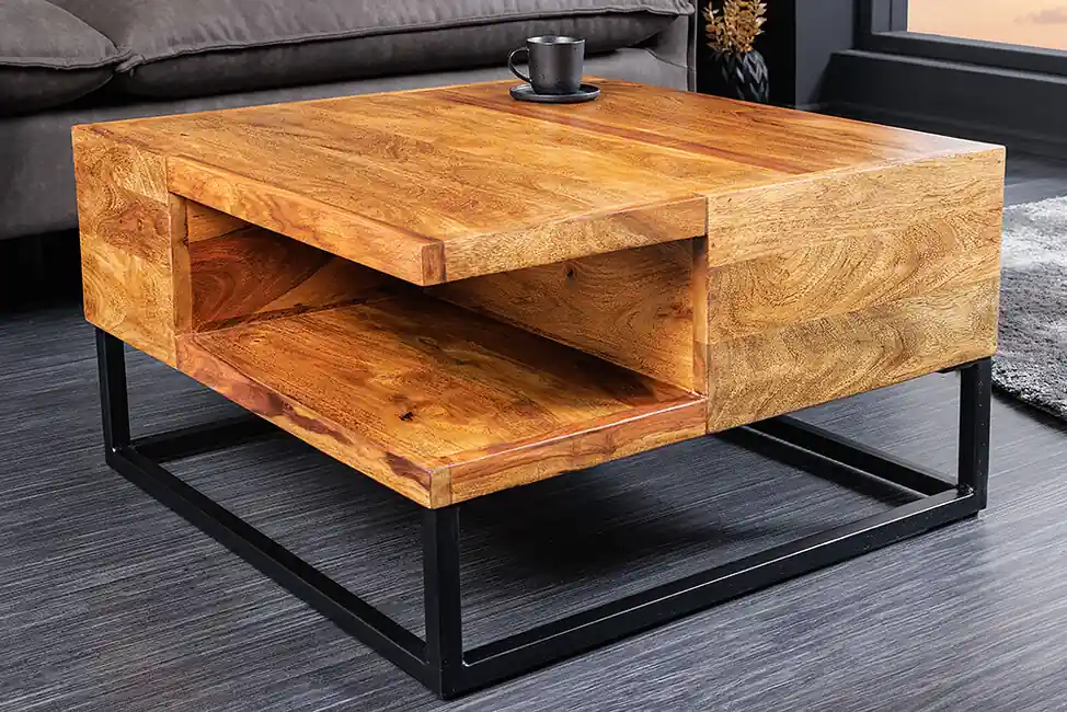 Designový konferenční stolek z masivu Giant Sheesham 60cm Vysoce Kvalitní