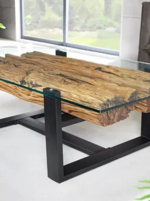 Omezená Nabídka Industriální konferenční stolek z recyklovaného dřeva Barracuda 130cm