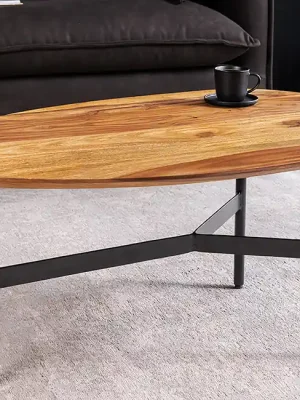 Přímo Od Výrobce Designový konferenční stolek z masivu Beauty By Nature sheesham 85cm