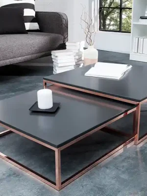 Sada 2 konferenčních stolků Elements antracitová 75cm Časově Omezené