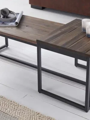 Sada 2 konferenčních stolků z masivu Elements Long Akácie 110cm Akční Nabídka