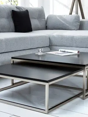 Tovární Cena Sada 2 konferenčních stolků New Elements černá 75cm