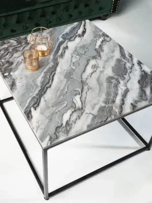 Luxusní konferenční stolek z mramoru Elements šedý 50cm Časově Omezené