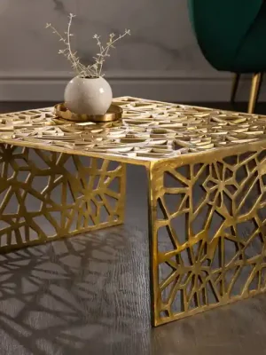 Designový ručně vyráběný konferenční stolek Abstract zlatý 60cm Jen Po Omezenou Doba
