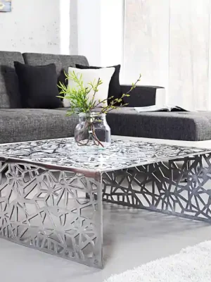 Designový ručně vyráběný konferenční stolek Abstract stříbrný 60cm Tovární Cena