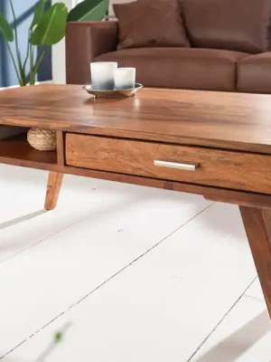Nízká Cena Designový konferenční stolek z masivu Retro Sheesham 100cm