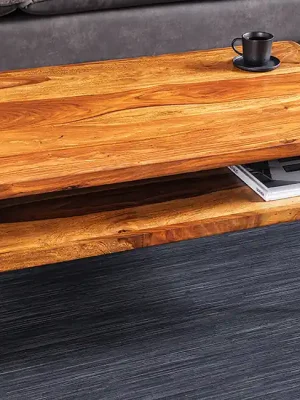 Nízká Cena Designový konferenční stolek z masivu Alpha Sheesham 90cm
