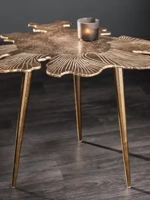 Extravagantní konferenční stolek Leaf zlatý 57cm Cenová Bomba