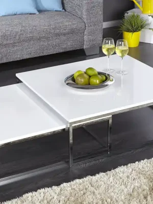 Sada 2 konferenčních stolků New Elements bílá 75cm Koupit Online