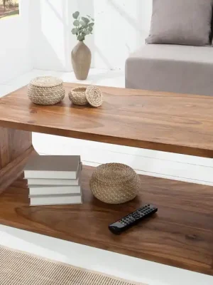 Jedinečný konferenční stolek Cubus Sheesham 100 cm Expresní Doručení