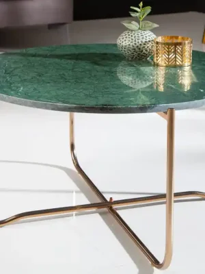 Horká Nabídka Luxusní konferenční stolek z mramoru Noble zelený 62cm