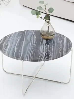 Luxusní konferenční stolek z mramoru Noble šedý 62cm Dokud Zásoby Vydrží