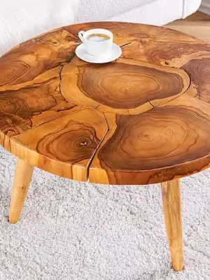Designový konferenční stolek z masivu Mosaic teak 60cm Super Cena