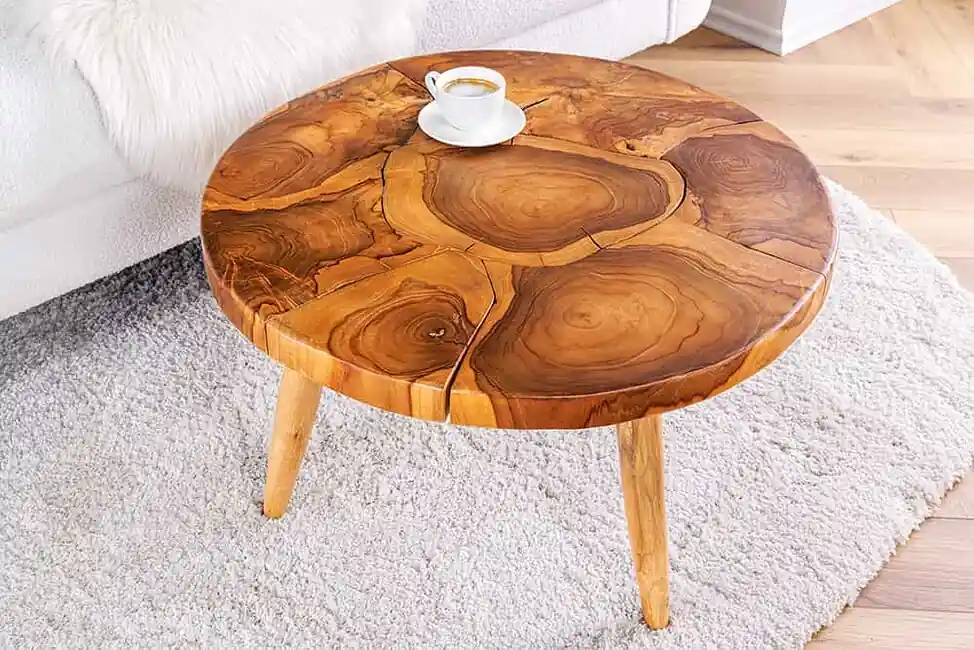 Designový konferenční stolek z masivu Mosaic teak 60cm Super Cena