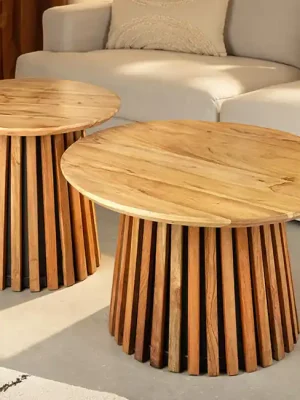 Cenová Bomba Designová sada dřevěných konferenčních stolků Valhalla Wood akácie