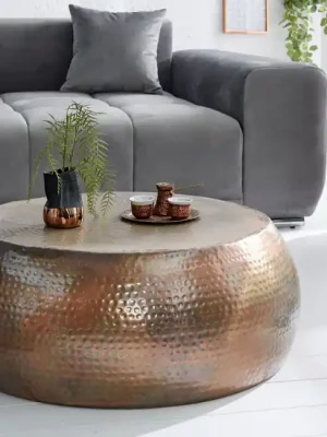 Ručně vyrobený konferenční stolek Orient flambovaná měď 80cm Novinka