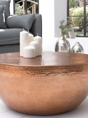 Levný Extravagantní konferenční stolek Orient II měděný 60cm