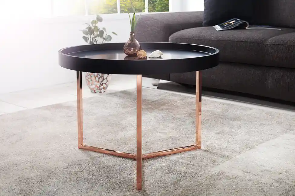 Moderní konferenční stolek s odnímatelným podnosem Modular černý 60cm Sezónní Sleva