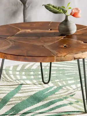 Originální Moderní konferenční stolek z masivu Mosaik Teak 70cm