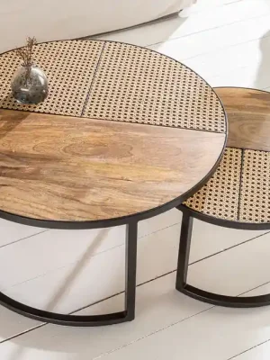 Kup Teď Sada 2 konferenčních stolků Vienna Lounge Mango 70cm