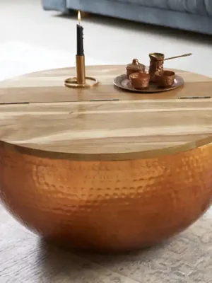 Ihned K Objednání Moderní konferenční stolek s úložným prostorem Orient Storage měděný 60cm