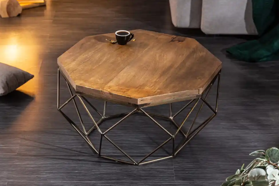 Horká Nabídka Designový konferenční stolek z masivu Diamond Mango 70cm