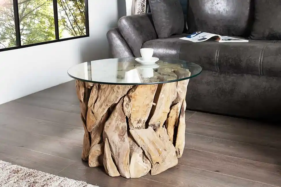 Designový konferenční stolek z masivu Riverside Teak 60cm Koupit Online