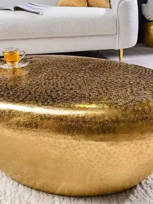 Odeslání Ihned Designový kovový konferenční stolek Verde zlatý 75cm