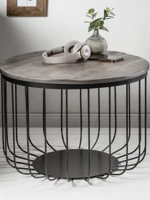 Koupit Online Moderní konferenční stolek z masivu Factory Loft Mango šedý 56cm