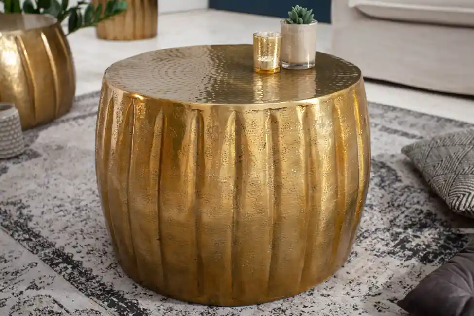 Koupit Online Orientální hliníkový konferenční stolek Marrakesch zlatý 55cm