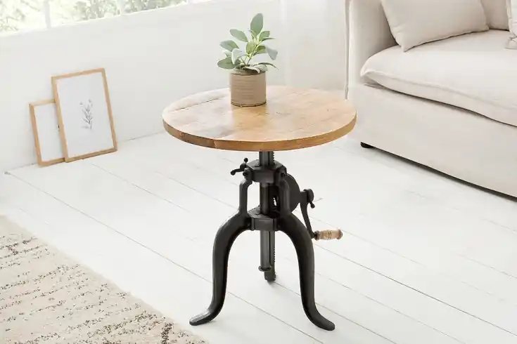 Originální Výškově nastavitelný konferenční stolek z masivu Engineer Mango 50cm