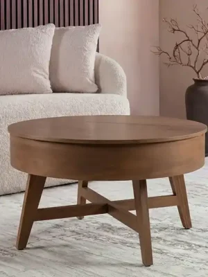 Speciální Cena Kulatý konferenční stolek Norvik v barvě ořechu 70 cm
