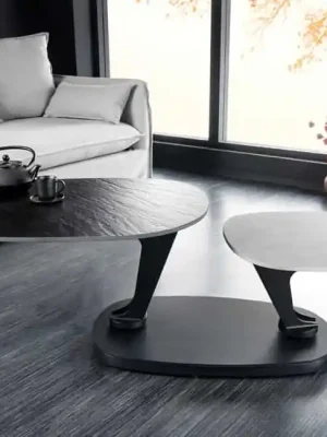 Vysoce Kvalitní Moderní keramický otočný konferenční stolek Movement Šedá 95-160cm