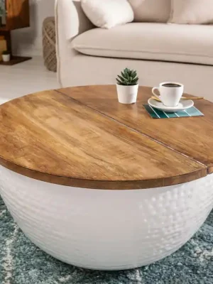 Nízká Cena Moderní konferenční stolek s úložným prostorem Orient Storage bílý 60cm