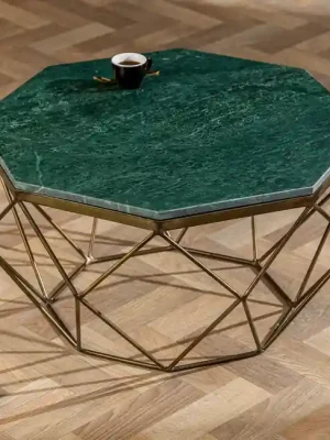 Designový konferenční stolek z mramoru Diamond zelený 70cm Vysoce Kvalitní