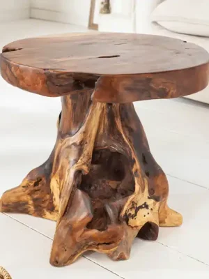 Sezónní Sleva Masivní odkládací stolek Root Teak 40cm