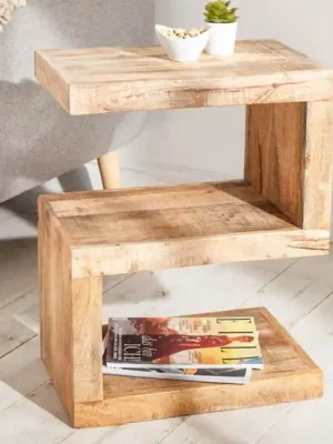 Designový odkládací stolek z masivu S Mango 45cm Nízká Cena