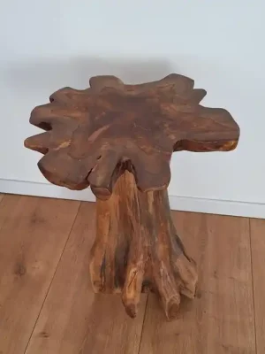 Masivní odkládací stolek Root Teak 60cm Pouze Dnes