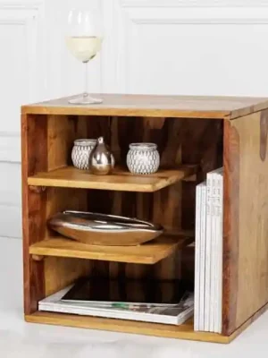 Odkládací stolek z masivu Cubus Sheesham 43cm Nejlepší Volba