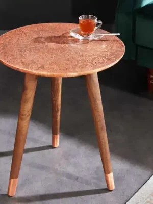 Luxusní odkládací stolek z masivu Alcazar Akácie měděný 40cm Akční Cena