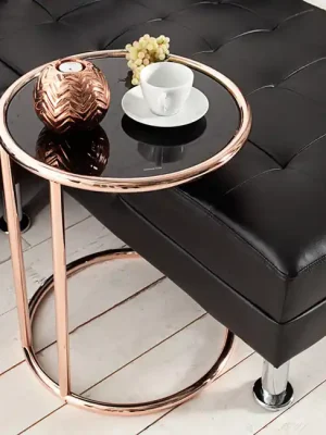 Moderní kulatý příruční stolek Art Deco měděný 45cm Omezená Nabídka