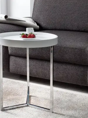 Moderní odkládací stolek s odnímatelným podnosem Modular bílý 40cm Nízká Cena