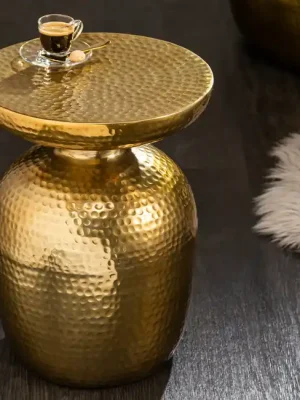 Dokud Zásoby Vydrží Luxusní ručně vyrobený odkládací stolek Orient stříbrný 36cm