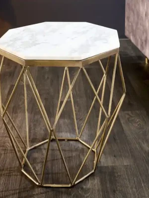 Designový příruční stolek z mramoru Diamond bílý 50cm Nejprodávanější