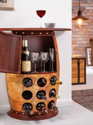 Designový masivní stojan na víno s barovým pultem Seven Seas borovice 75cm Dokud Zásoby Vydrží