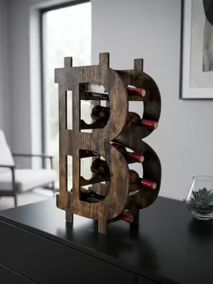 Sleva Unikátní stojan na víno Crypto z borovicového masivu 68 cm