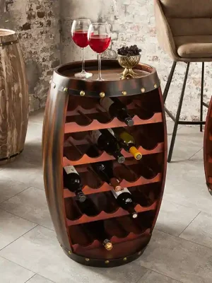 Designový stojan na víno z masivu Bodega jedle hnědá 80cm Časově Omezené